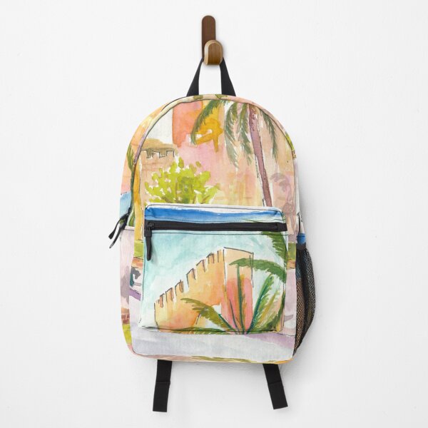 Item preview, Marbella Walls of the Castillo Mediterranean Scene with Palms designed and sold by artshop77.