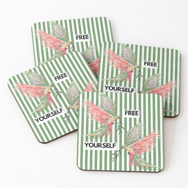 Item preview, Free Yourself Colourful Birds Quote designed and sold by EYE ILLUSTRATE  GRAPHICS.