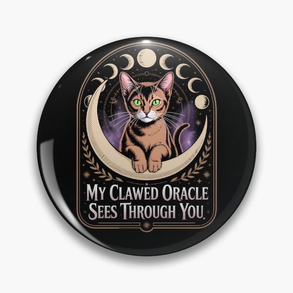 Item preview, Mystical Abyssinian Cat Witchcore Moon Phases Design designed and sold by Tammy Winand Arts.