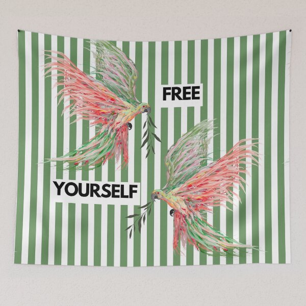 Item preview, Free Yourself Colourful Birds Quote designed and sold by EYE ILLUSTRATE  GRAPHICS.