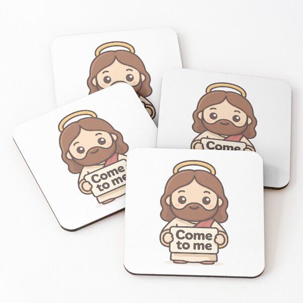 Item preview, Cute Kawaii Jesus Holding "Come To Me" Sign – Christian Bible Verse, Religious designed and sold by stylishdzign.
