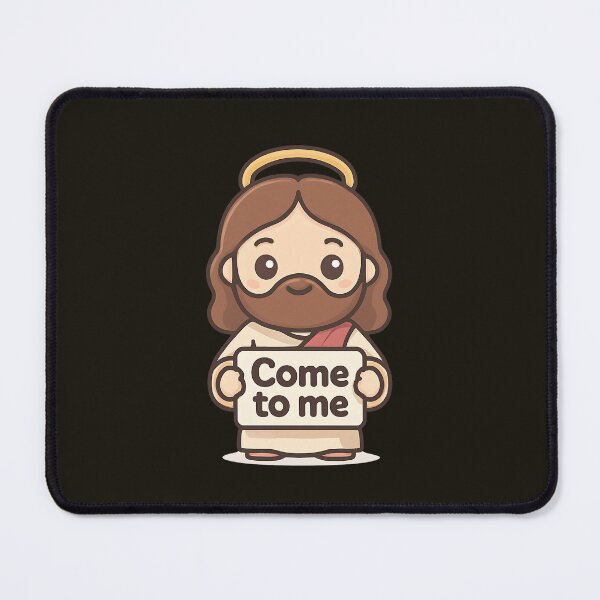 Item preview, Cute Kawaii Jesus Holding "Come To Me" Sign – Christian Bible Verse, Religious designed and sold by stylishdzign.