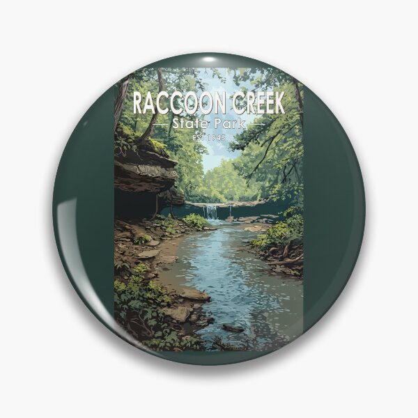 Item preview, Raccoon Creek State Park Pennsylvania Travel Art Vintage designed and sold by KrisSidDesigns.