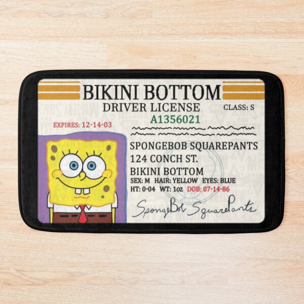 Item preview, SpongeBob Bikini Bottom License Funny Cartoon ID designed and sold by thundergearshop.