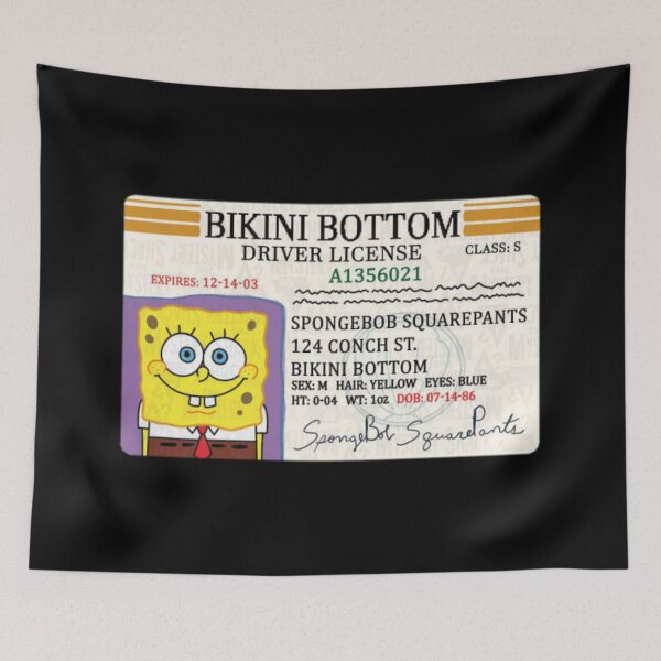 Item preview, SpongeBob Bikini Bottom License Funny Cartoon ID designed and sold by thundergearshop.