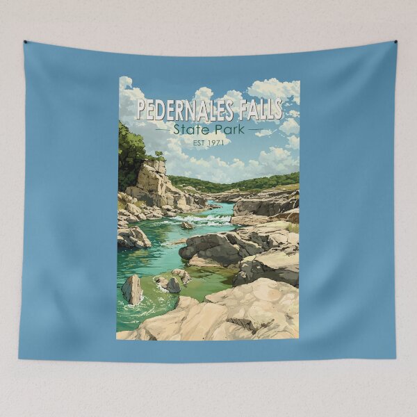Item preview, Pedernales Falls State Park Texas Travel Art Vintage designed and sold by KrisSidDesigns.