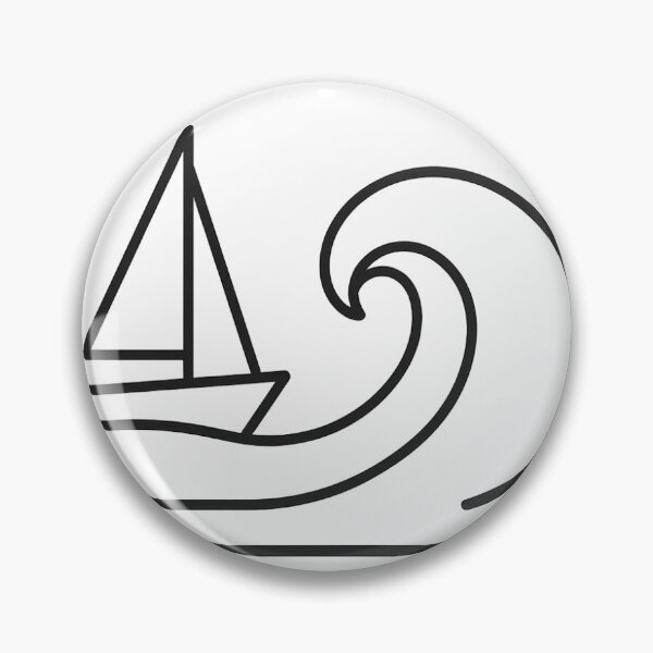 Item preview, Minimalist Wave and Sailboat Symbol designed and sold by TheBigbridge.