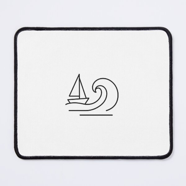 Item preview, Minimalist Wave and Sailboat Symbol designed and sold by TheBigbridge.