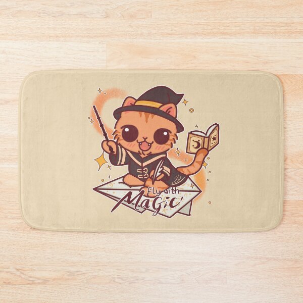 Item preview, Fly with Magic – Kind Wizard Cat on Paper Glider designed and sold by BGMeYou.