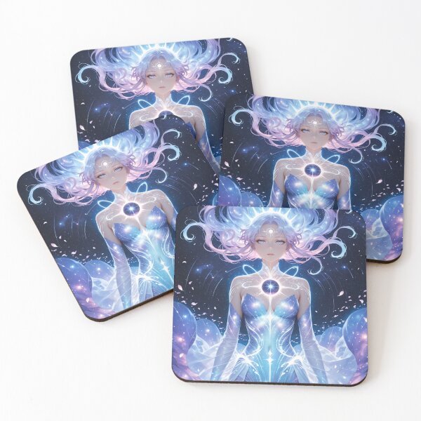 Item preview, Immortal Goddess – Surreal Anime-Inspired Space Fantasy Illustration designed and sold by Xynith.