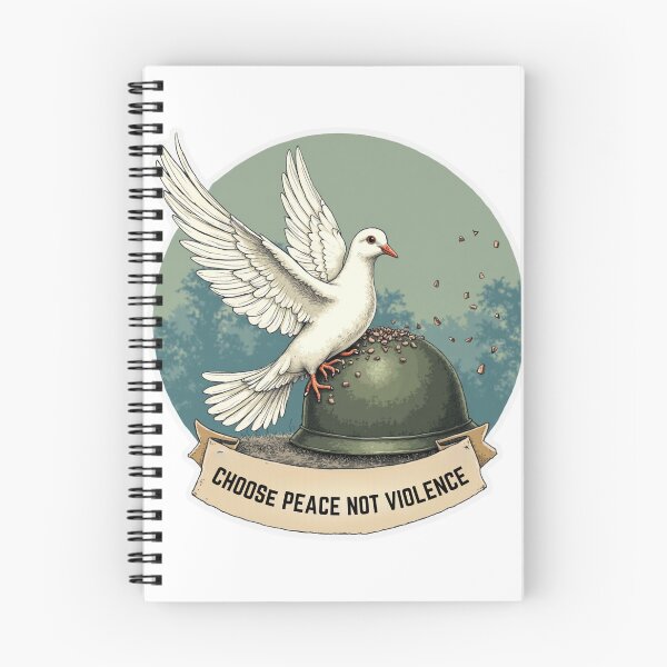 Item preview, Choose Peace Not Violence Dove Breaking Helmet - Anti War Peace Activist Design designed and sold by RevGuard.