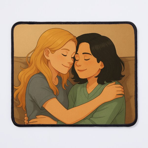 Item preview, Warm Sapphic Hug – Cozy Cartoon Couple Illustration designed and sold by The Sandy Design Store.