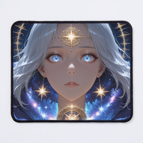 Item preview, Cosmic Seer of the Stars – Surreal Anime Fantasy Character Art designed and sold by Xynith.