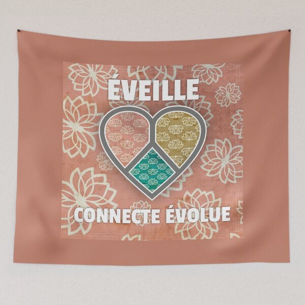 Item preview,  ÉVEILLE CONNECTE ÉVOLUE + Amour/Paix | Art Spirituel Fleur de Lotus Rose designed and sold by 	aluzia.design.