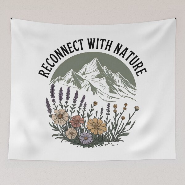 Item preview, Mountain Wildflower Meadow - Vintage Linocut Style designed and sold by Azraqcrafts.