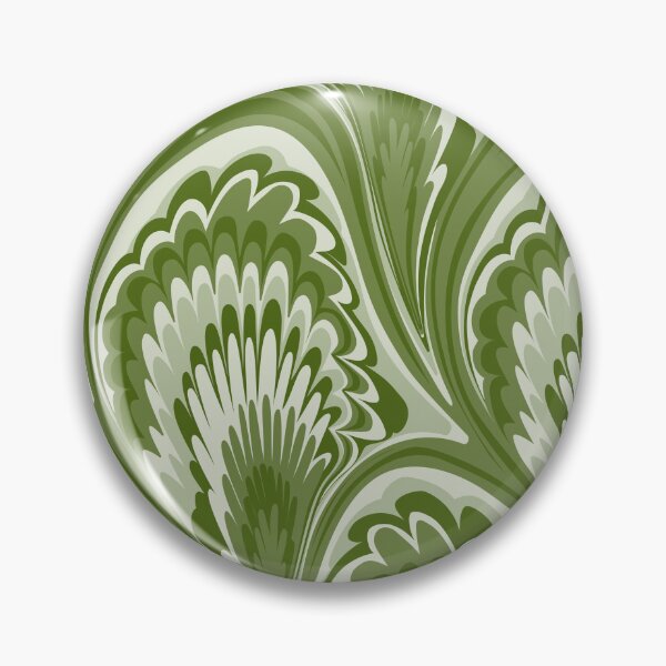 Item preview, Marbling Peacock Ebru Monochrome Dill Green designed and sold by miavaldez.
