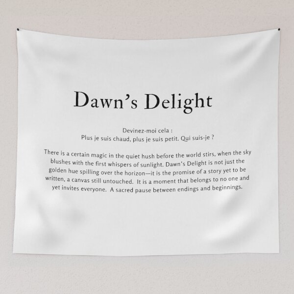 Item preview, Dawns Delight ,French Riddle Quote, Philosophical Saying  designed and sold by ArtbyJustis.
