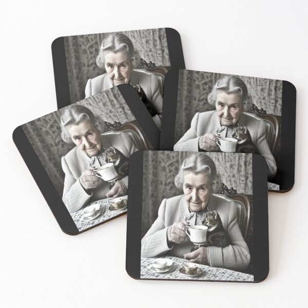 Item preview, Grandma Sharing Her Tea – Cozy Vintage Moment  designed and sold by KoliBabb.