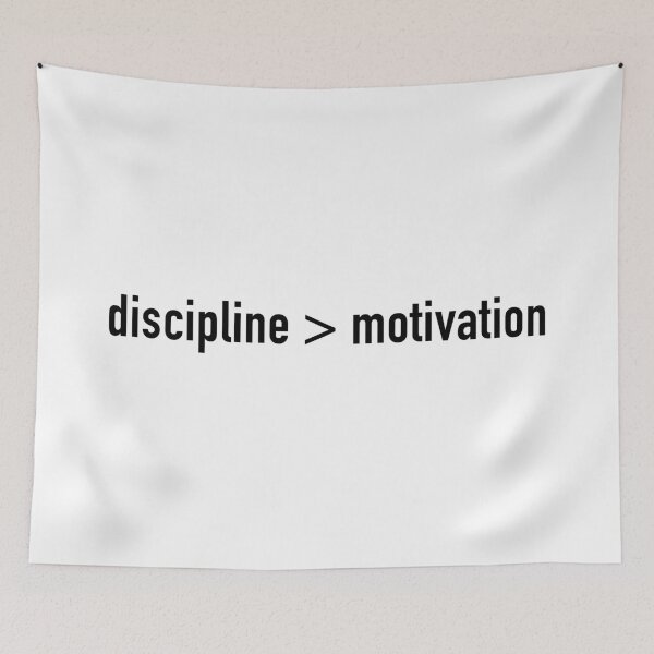 Item preview, Discipline Over Motivation quote designed and sold by thepinkbarbell.
