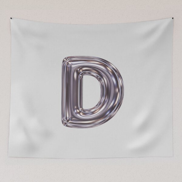 Item preview, Liquid Chrome Letter D - 3D Metallic Alphabet Initial designed and sold by uncoXab.