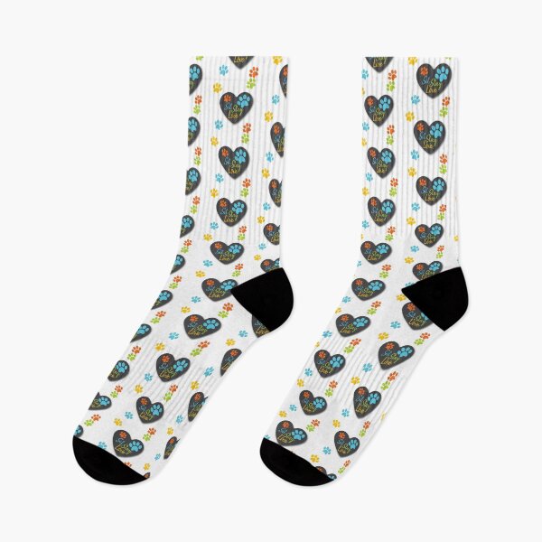Item preview, Sit. Stay. Love. Colorful Paw Prints designed and sold by Susan Says.
