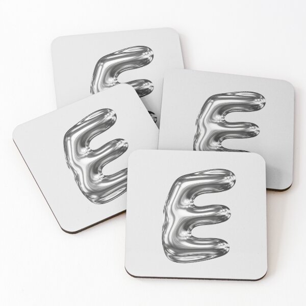 Item preview, Liquid Chrome Letter E - 3D Metallic Alphabet Initial designed and sold by uncoXab.
