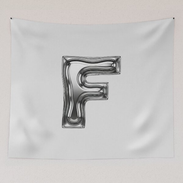 Item preview, Liquid Chrome Letter F - 3D Metallic Alphabet Initial designed and sold by uncoXab.