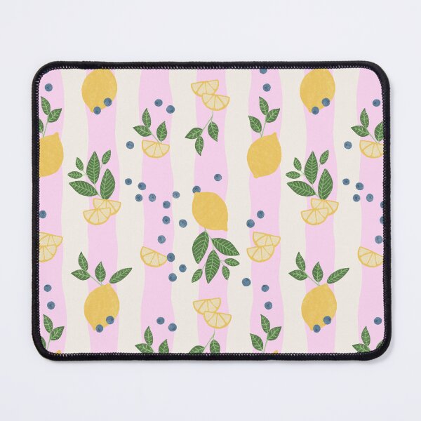 Item preview, Lemon and Blueberry Pattern on Stripes – Fresh Summer Design designed and sold by Millefolia Design .