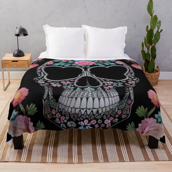 Item preview, Pink Floral Roses Sugar Skull designed and sold by TheDarkWardrobe.