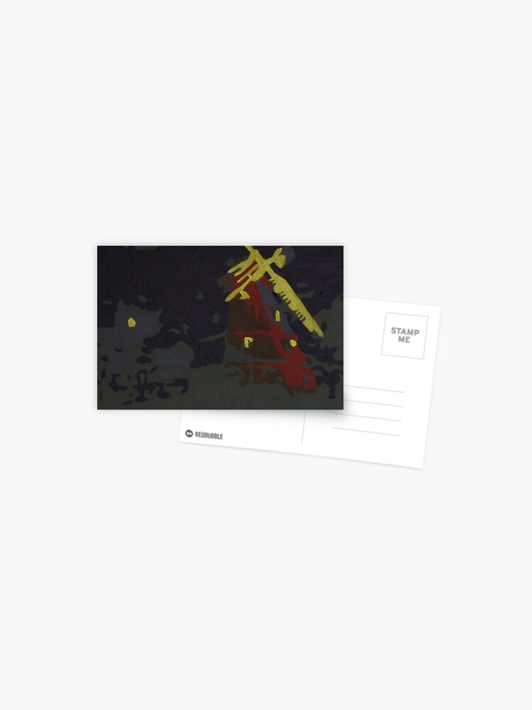 Thumbnail 1 of 2, Postcard, A windmill in the moonlight designed and sold by artistDanJ.