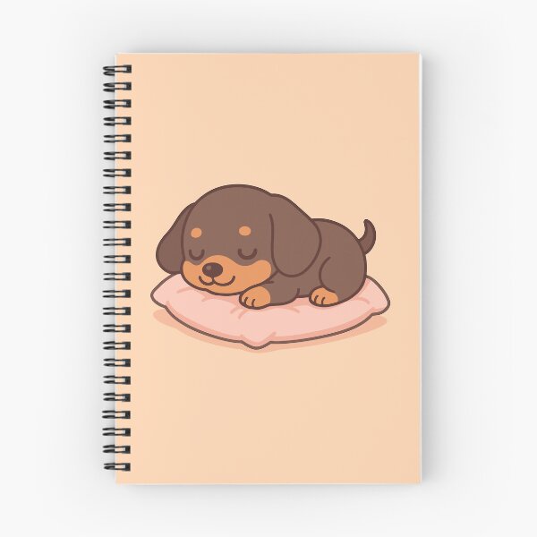Item preview, Kawaii Dachshund – Cute Dreaming Dachshund on Pillow designed and sold by MezkalArts.