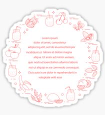 Jar with smoothies and ingredients for smoothie. Sticker