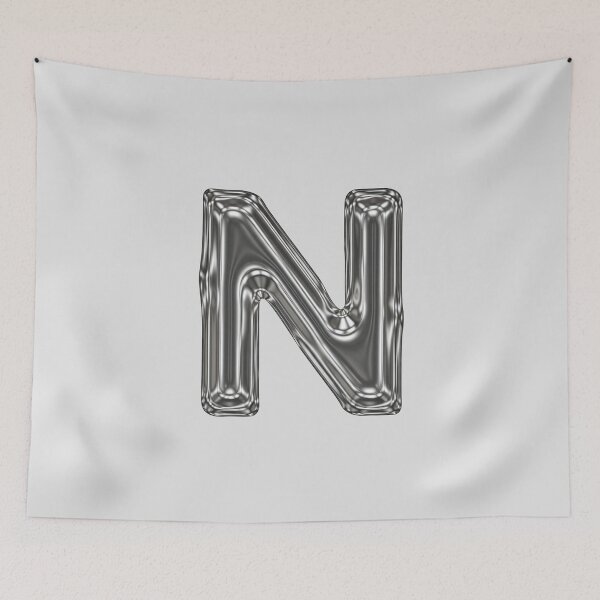 Item preview, Liquid Chrome Letter N - 3D Metallic Alphabet Initial designed and sold by uncoXab.