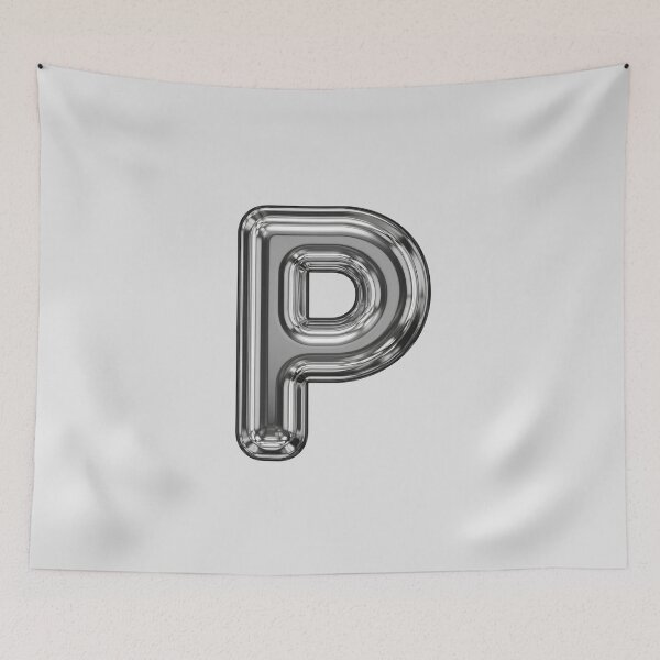 Item preview, Liquid Chrome Letter P - 3D Metallic Alphabet Initial designed and sold by uncoXab.