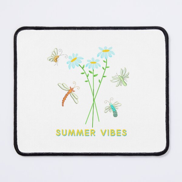 Item preview, SUMMER VIBES Text with Daisy Flowers and Insects designed and sold by TikkiMakes.