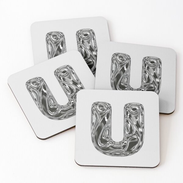 Item preview, Liquid Chrome Letter U - 3D Metallic Alphabet Initial designed and sold by uncoXab.