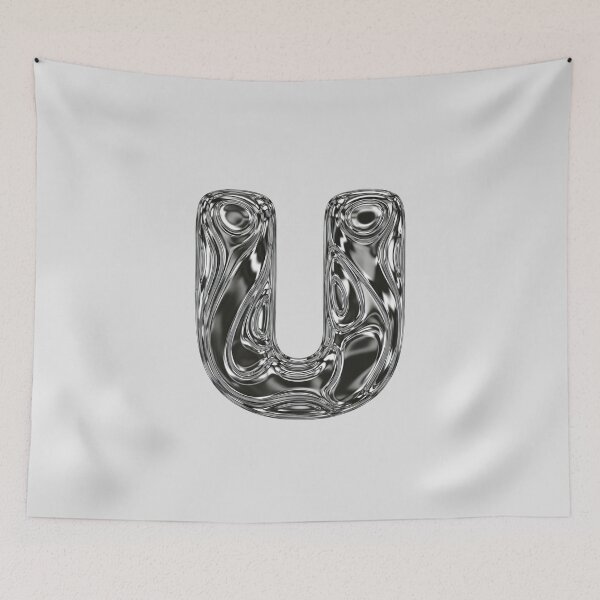 Item preview, Liquid Chrome Letter U - 3D Metallic Alphabet Initial designed and sold by uncoXab.