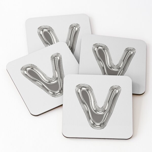 Item preview, Liquid Chrome Letter V - 3D Metallic Alphabet Initial designed and sold by uncoXab.