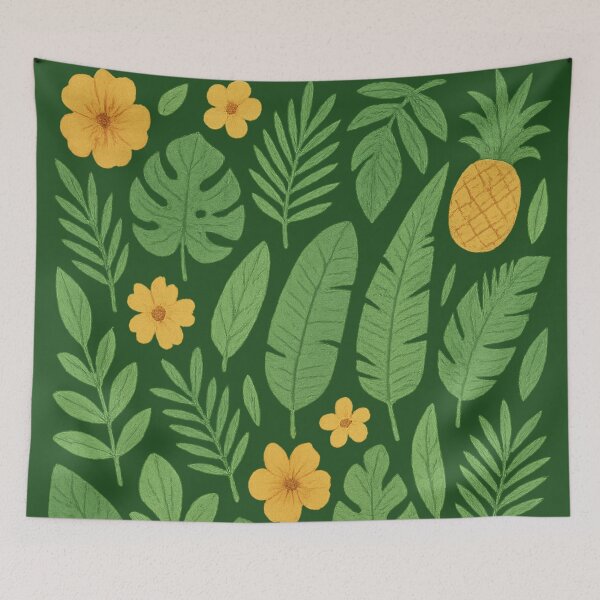 Item preview, Fantastic tropical floral and leafs pattern designed and sold by QCena.