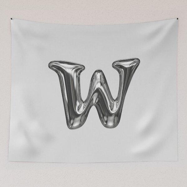 Item preview, Liquid Chrome Letter W - 3D Metallic Alphabet Initial designed and sold by uncoXab.