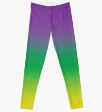 Mardi Gras Purple Green and Gold Ombre Leggings
