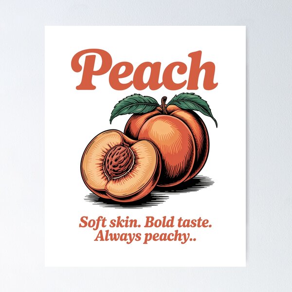 Item preview, Vintage Peach Illustration – Soft Skin, Bold Taste designed and sold by Serbin.