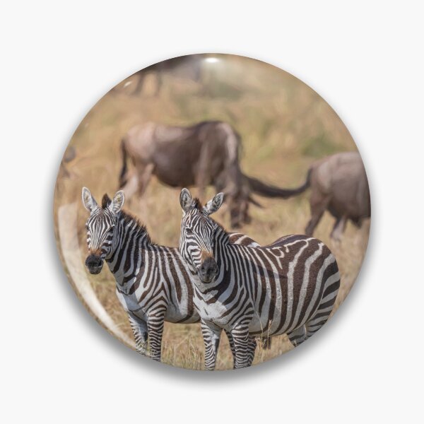 Item preview, Two Zebras Amid Wildebeest Masai Mara Kenya designed and sold by PhotoArt by Joan Carroll.