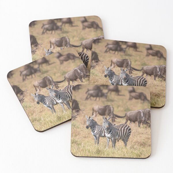 Item preview, Two Zebras Amid Wildebeest Masai Mara Kenya designed and sold by PhotoArt by Joan Carroll.