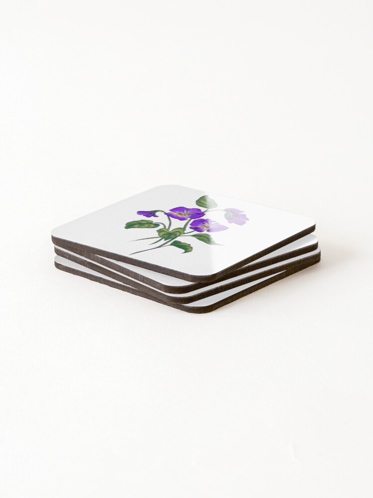 Thumbnail 4 of 5, Coasters (Set of 4), Violet designed and sold by Reeseworks.