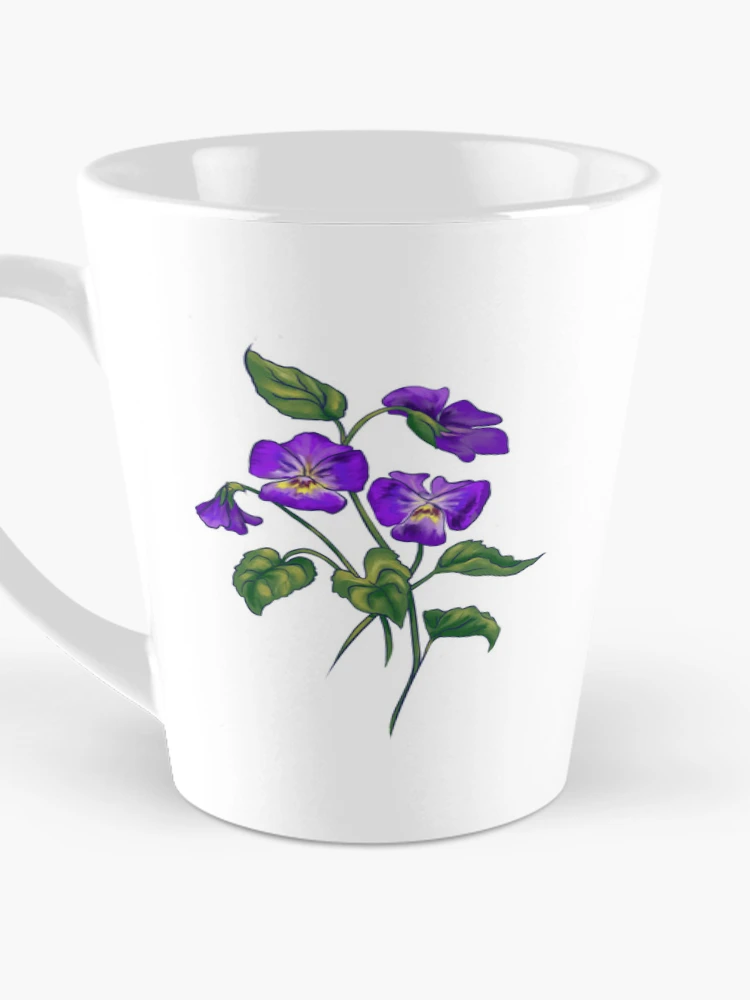 Aperçu 3 sur 4. Mug à café avec l'œuvre Violet créée et vendue par Reeseworks.
