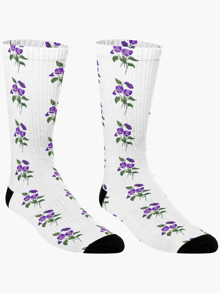 Aperçu 3 sur 5. Chaussettes avec l'œuvre Violet créée et vendue par Reeseworks.