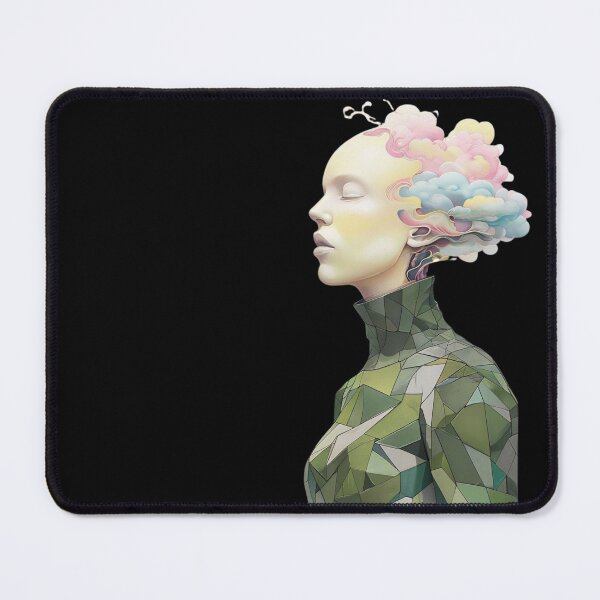 Item preview, Dreamstate Mind – Abstract Surreal Portrait with Pastel Clouds designed and sold by MomentumbyOla.