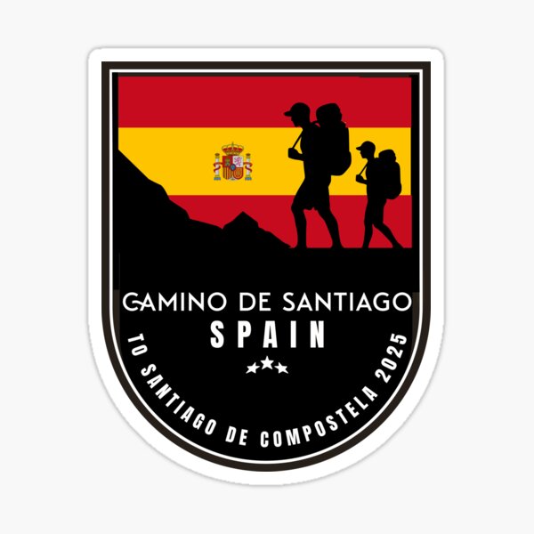 Artikel-Vorschau von Camino de Santiago 2025 | Spanisches Pilgerweg-Abzeichen – Nach Santiago de Compostela, Aufkleber oder Shirt und mehr, designt und verkauft von designkb.