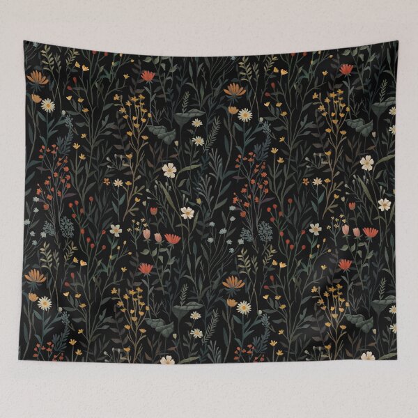 Item preview, Dark Wildflowers & Leaves Illustration designed and sold by artofclaire.